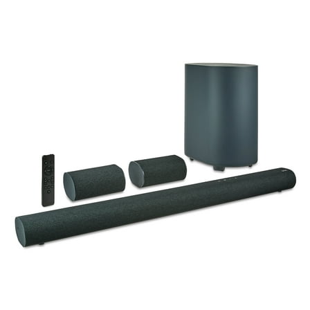 onn. 5.1.2 Surround Soundbar System with Dolby Atmos,Wireless Subwoofer and Ture Wireless Satellites, 42"