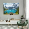 thumbnail image 2 of COMIO Mountain Lake Scenery Tapestry 40x30 Inch Alps Mountains Wall Tapestry Blue Lake Green Forest Pine Trees Nature Landscape Tapestry Wall Hanging for Bedroom Living Room Dorm Decor Home, 2 of 7