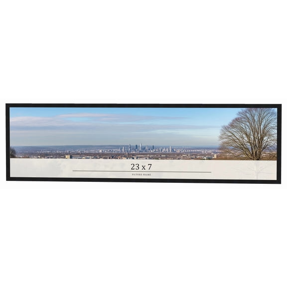 23x7 Frame Black Real Wood Picture Frame Width 0.75 inches | Interior Frame Depth 0.5 inches | Noir