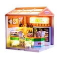 thumbnail image 1 of Kit de casa de muñecas en miniatura para armar, juguete educativo, exhibición, cubierta a prueba de polvo, coleccionables Tienda de conveniencia, 1 of 9