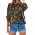 thumbnail image 4 of Maplenight Crewneck Sweatshirts for Women Casual Long Sleeve Tops Camo Maple Leaf Graphic Shirts Fall Fashion Clothes, 4 of 8