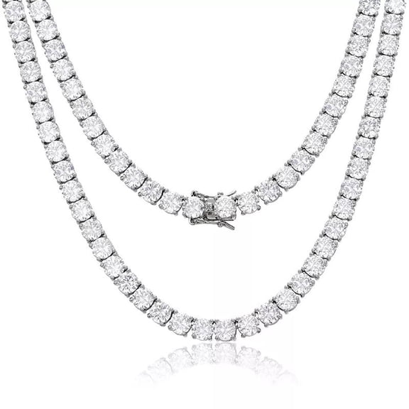 Cate & Chloe Priscilla 18k White Gold Plated Necklace with Simulated Diamond Crystals for Women