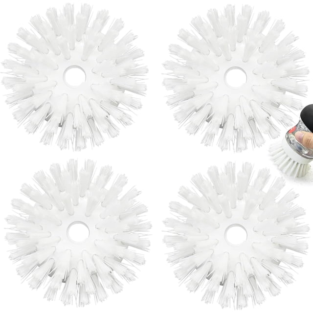 GFDYREE Palm Brush Refills for OXO Good Grips Soap Dispensing Dish Brush - 4 Pack Cleaning Replacement Brush Head for OXO Palm Brush(White)