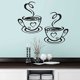 thumbnail image 4 of Calcomanía de pared JAMW Diseño de dos tazas de café Decoración Hogar Cocina Restaurante, 4 of 5