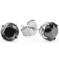 thumbnail image 2 of Pompeii 1 - 8Ct Round Cut Black Diamond Studs 14k Gold Earrings (Black,I2-I3), 2 of 4