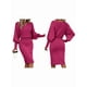 thumbnail image 1 of Suéter de Larga con Cuello Alto y Farol para Mujer, Estilo Formal, Ajustado, Ajustado, Estilo Lápiz, Midi, para Vestir Rosa Roja XL, 1 of 7