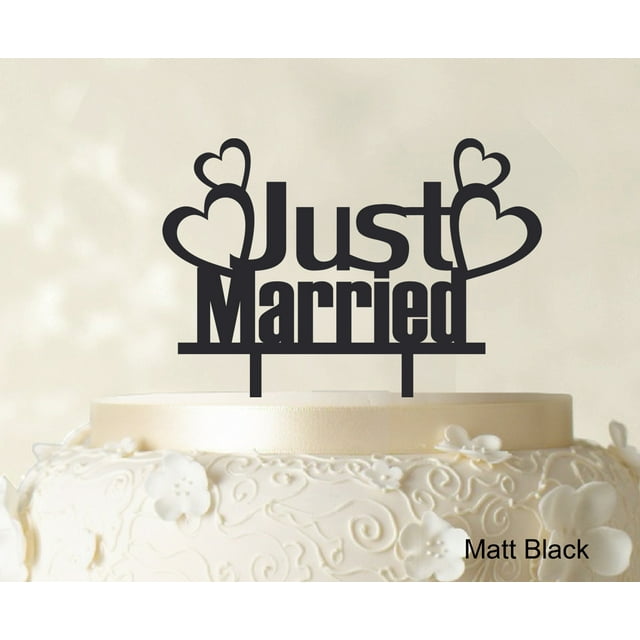 Couple Wedding Cake Topper Personalized Matt Black Cake Topper Color Option Available 5-7 Inches Wide