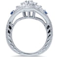 thumbnail image 2 of Pompeii 3/4ct Treated Blue & White Genuine Diamond Pave Engagement Vintage Ring 14k Gold, 2 of 2