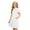 White, variant on SUYIDA Girls Flutter Sleeve Solid Color Dress, Lace with Side Pockets, Lightweight Everyday Casual Swing Dress for Girls