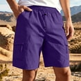 thumbnail image 2 of Hurxie Men's Cargo Shorts Quick Dry Lightweight Stretch Hiking Shorts for Men with Pockets No Lining Purple,3XL, 2 of 7