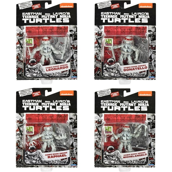 Teenage Mutant Ninja Turtles 4 Inch Action Figure B&W Comic Series Box Set - Ninja Turtles Black & White Comic Book Figures
