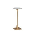 thumbnail image 5 of Powell Barra Round Adjustable Height Indoor Accent Drink Table, 25-30" Tall, Gold/Sandy Marble, 5 of 11