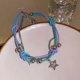 thumbnail image 3 of Leathers Beads Winding Temperament Neck Chain Cold Wind Metal Star Necklace---Product code 33191, 3 of 5