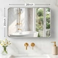 thumbnail image 2 of Gianna Anti-Fog Bathroom Wall Mirror – 20" x 28" Shatterproof Vanity Mirror with Rectangular Metal Frame, Sliver, 2 of 5