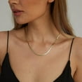 thumbnail image 5 of Heldig 14K Gold/Silver Plated Snake Chain Necklace Herringbone Necklace Gold Choker Necklaces for Women 1.5/3/5MM(W) 14"/16"(L), 5 of 6
