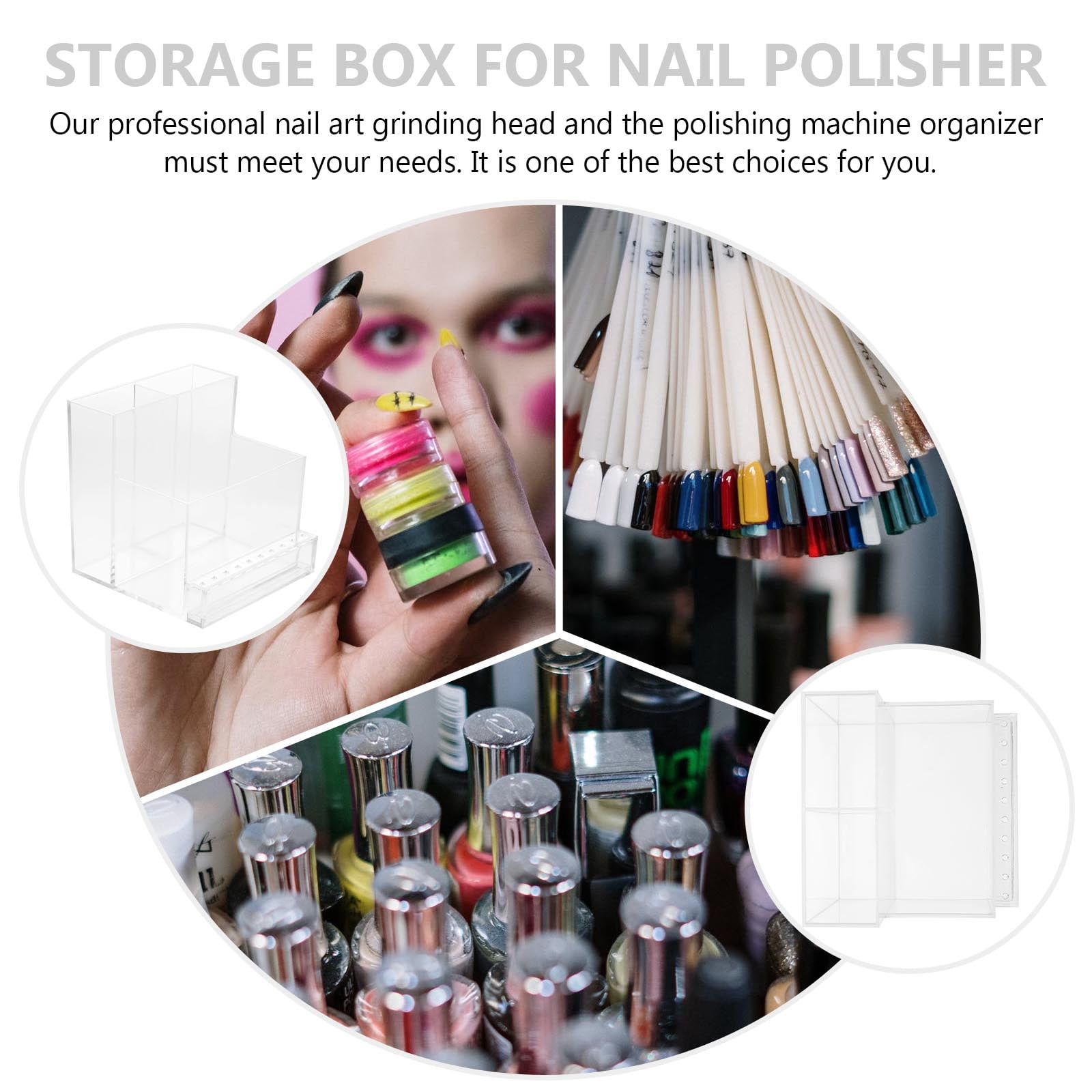 1Pc Nail Art Polisher Holder Nail Grinding Display Box Nail Salon Supply