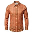 thumbnail image 4 of XIAOCHA Men's Plaid Print Button Down Shirt Long Sleeve Bavarian Oktoberfest Button-Up Top, 4 of 4
