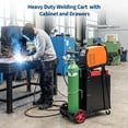 thumbnail image 6 of Welder Cart with Drawers and Cabinet,Rolling Welding Cart with Tank Storage Safety Chains and Gas Cylinder Slots for TIG, ARC, Plasma Cutter Welding Machine,Black, 6 of 7