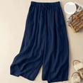 thumbnail image 5 of Women Cotton Linen Pants 2026 Spring Summer High Waisted Straight Leg Trousers Drawstring Beach Casual Vacation Pant, L, 5 of 5