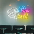 thumbnail image 2 of Craftnamesign Yes You Can Neon Light, Positive Wall Decor, Inspirational Quote LED Sign, 2 of 5