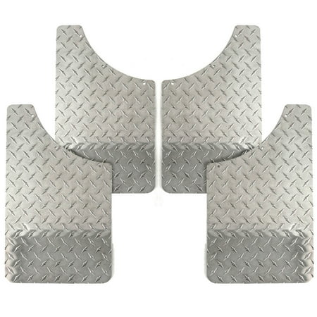 - Premium Heavy Duty Molded Universal Mud Flaps Guards Splash Front and Rear Aluminum 4pc Set
