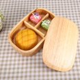thumbnail image 4 of LYUMO Picnic Box, Bento Box,Wooden Lunch Box Food Storage Container School Picnic Square Bento Box, 4 of 8