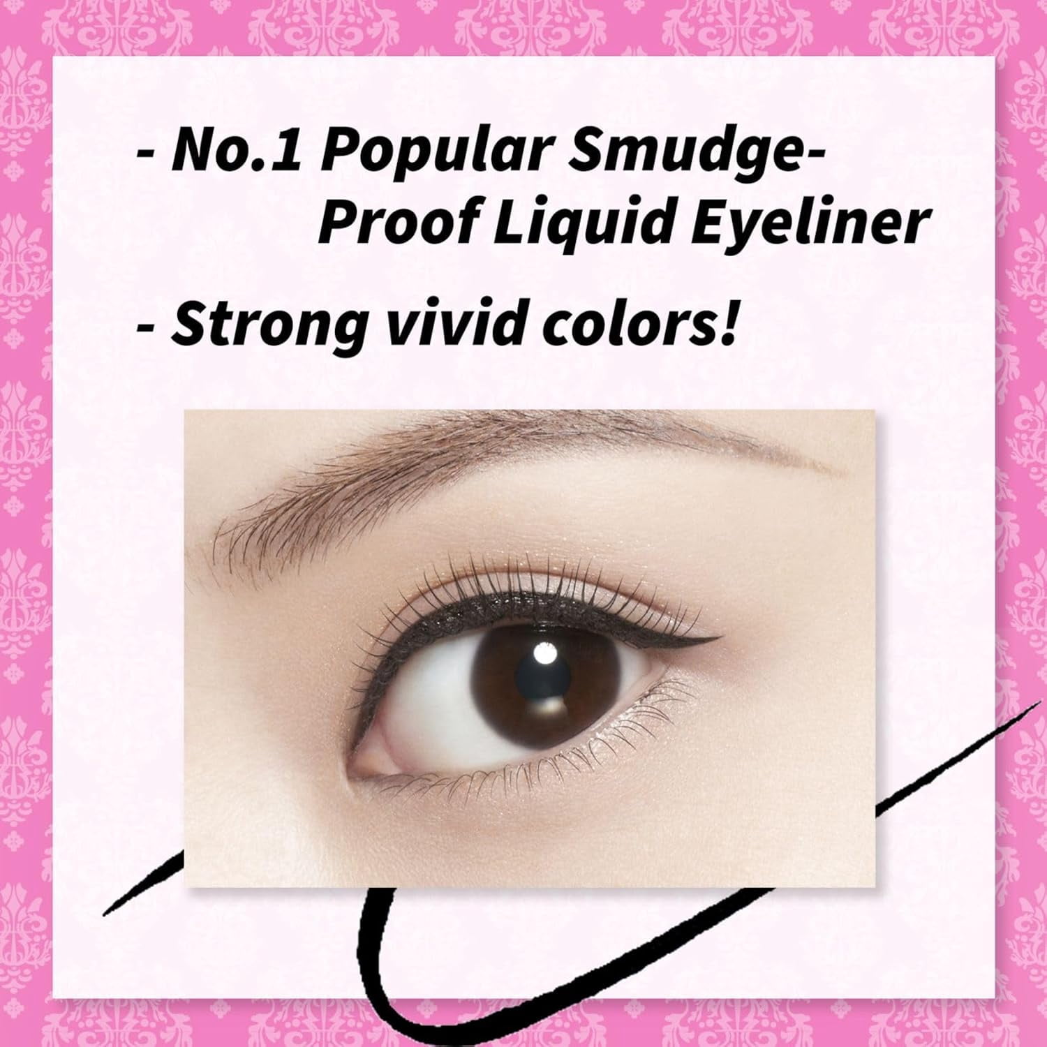 Kiss Me Heroine Make Smooth Liquid Eyeliner, #01 Jet Black, 0.01 oz 3 Pack