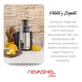 thumbnail image 3 of Extractor De Jugos Profesional Nevashel Kitchen AD-08 1400w, 5 Velocidades, Vaso De 1 Litro, Display Digital, Automático, Ideal Para Frutas Y Verduras, Diseño Moderno, Uso Doméstico Y Comercial, 110v, 3 of 7