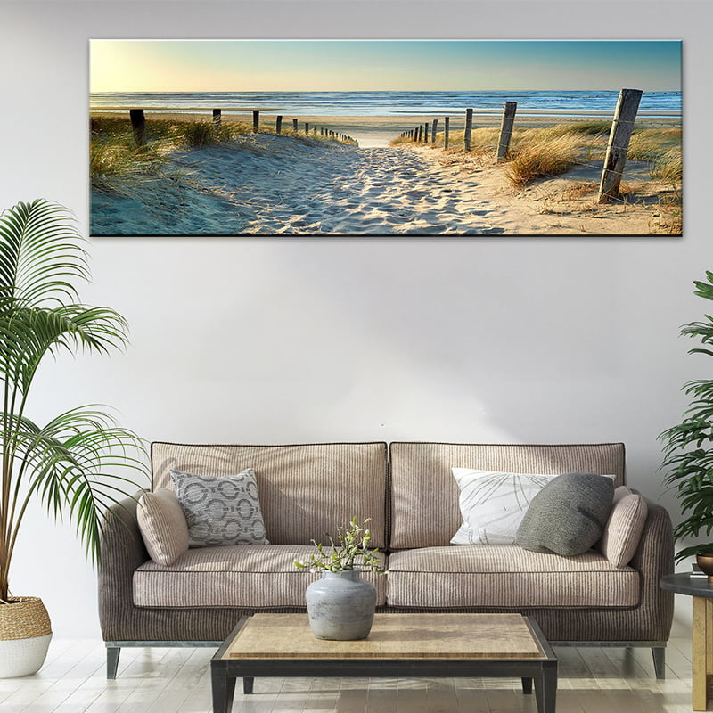 Flower Canvas Wall Art for Living Room Modern Abstract Ocean Beach Wall Decor