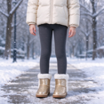 thumbnail image 6 of Kushyshoo Golden Girls Snow Boots Warm Faux Fur Lined Glitter Strap Winter Shoes Lightweight with Hook-and-loop Size 2M, 6 of 6