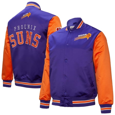 Men s Mitchell & Ness Purple Phoenix Suns Hardwood Classic Primetime Full-Snap Satin Jacket