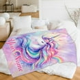 thumbnail image 3 of Custom Unicorn Blanket with Name, 40 x 30 Inches Soft Fuzzy Blanket for Girls, Unicorn Lovers, Cozy Blanket, Warm Flannel Throw Blanket Bed Sofa Room Decor, Camping, Travel, Chair, 3 of 6