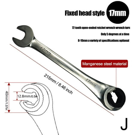

Standard Tubing Ratchet Open End Wrench 72 Gears CR-V SAE Repairs Spanners R3R9