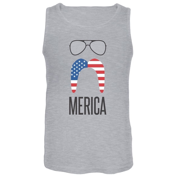 Merica Sunglasses and Mustache Tank Top - Large