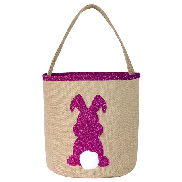 Easter Basket Holiday Rabbit BunnyEars Printed Canvas Gift Carry Candy Bag