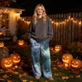 thumbnail image 2 of QWKLEAJ Halloween Pajama Pants Women Flannel Sleepwear Lounge Bottoms Fall Autumn Plaid Checkered Cozy Soft Warm Winter Nightwear Casual Home Wear Loose Fit Straight Leg Festive Holiday Gift, 2 of 6