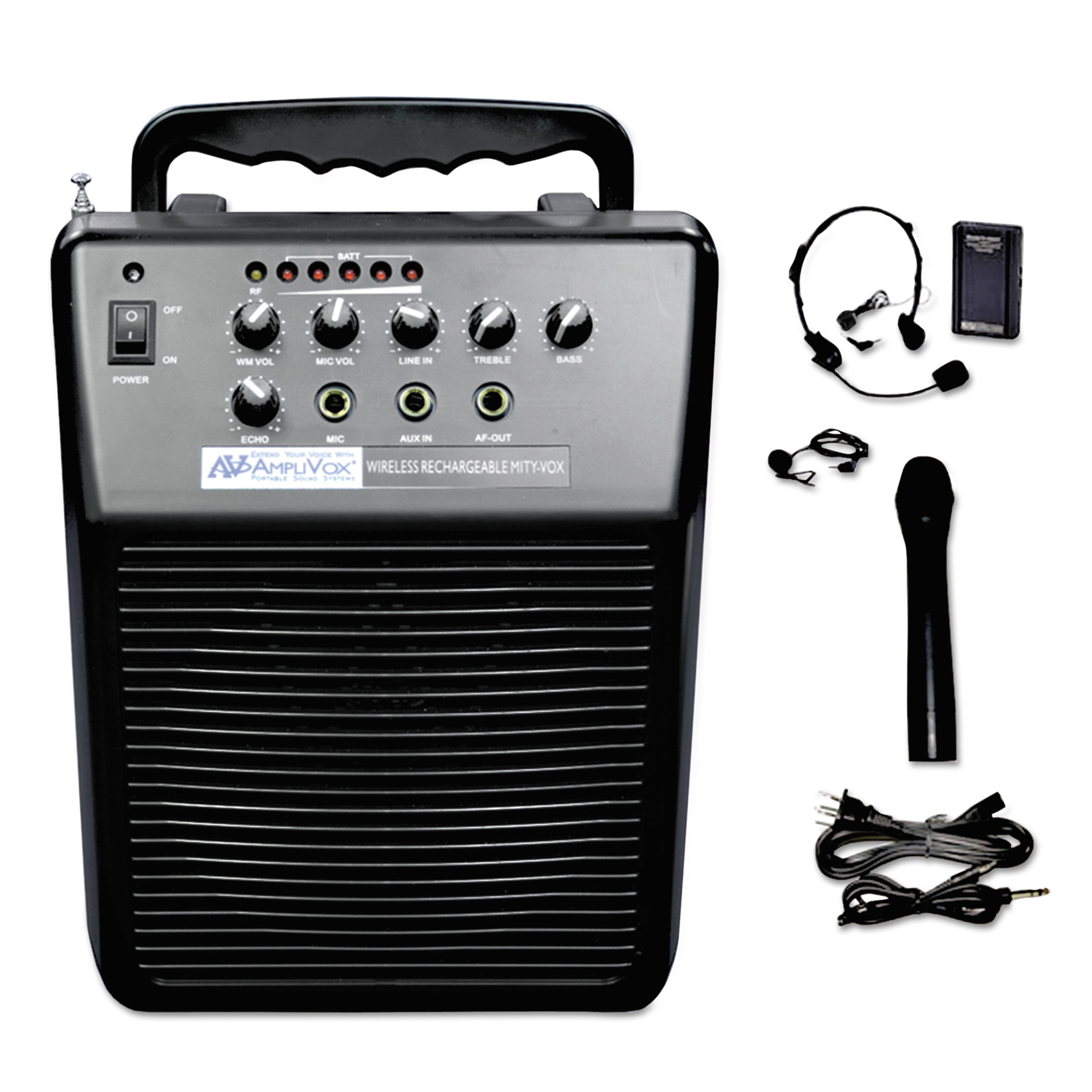AmpliVox MityVox Wireless Portable PA System, 20W Amp