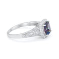 thumbnail image 2 of Halo Cushion Bridal Ring Round Rainbow CZ 925 Sterling Silver Size 7, 2 of 5