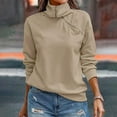 thumbnail image 2 of Pullover Women's Stand Up Long Sleeve And 1/4 Neck With Zip Spring Autumn Sweatshirt Tops Top, 2 of 2