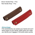 thumbnail image 3 of Uxcell PU Leather Luggage Handle Wraps with Brass Clasp, Brown Red 2 Pack, 3 of 5