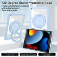thumbnail image 2 of ELEHOLD Case for iPad 10.2 2021/2020/2019, Hard PC Clear Back Shell Case with 360 Degree Metal Stand,Blue, 2 of 6