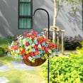 thumbnail image 2 of Artificial Hanging Flowers in Basket,Fake Daisy Plants Arrangement,inch Coconut Lining Basket Hanging Plant,Outdoor Indoor Patio Lawn Garden Porch Spring Decor (Dark Purple), 2 of 5