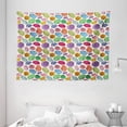 thumbnail image 1 of Sea Shells Tapestry, Colorful Hand Drawn Shells Summer Season Inspired Marine Illustration Exotic, Wall Hanging for Bedroom Living Room Dorm Decor, 80W X 60L Inches, Multicolor, by Ambesonne, 1 of 2