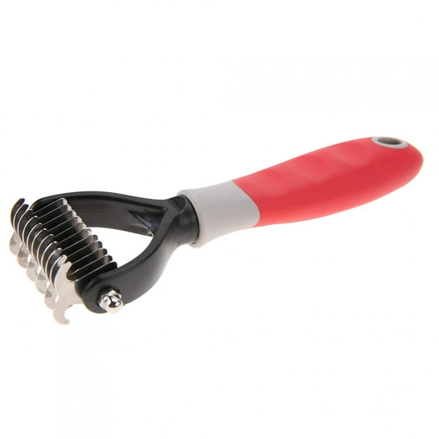 Deshedding Dog Brush, Dog Brush for Shedding Dog Rake Cat Brush Double Sided Undercoat Rake Comb for Detangling, Deshedding Pet Grooming Brush for Small, Medium Dogs and Cats