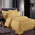 thumbnail image 2 of Deluxe Striped 1800 Prestige Soft and Comfortable Bed Sheets Set, Full Gold, 2 of 2