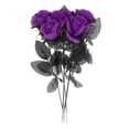 thumbnail image 2 of Polyester Roses Halloween Table Centerpieces arrangement Flowers Artificial diy Faux Bouquets Party Decor purple, 2 of 9