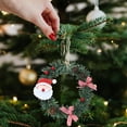 thumbnail image 6 of Zawou Christmas Mini Wreath with Artificial Pines, Snowman and Elk Decoration, Small Hanging Pendant for Holiday Ornaments, Green Seasonal Accent 13cm, 6 of 6
