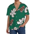 thumbnail image 3 of Gaeub Gingerbread Snowman Cookies Men's Lapel Short Sleeve Shirt, Relaxed Fit Shirt, Soft and Breathable for Outdoors Party Travel - 3X-Large, 3 of 7