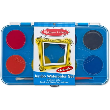 Jumbo Watercolor Set - Melissa & Doug Jumbo Watercolor Set - 8 Colors in Sturdy Flip-Top Case With Deluxe Brush