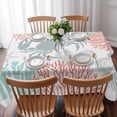 thumbnail image 3 of Teal Red Crab Coastal Table Cloth Waterproof Tablecloths, Summer Coral Nautical Tablecloth Dining Table Cover for Kitchen Party Tabletop Outdoor, Rectangle Tablecloth 52x70 Inch, 3 of 9